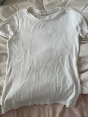 T.J.Maxx White Short Sleeve Ribbed Tee